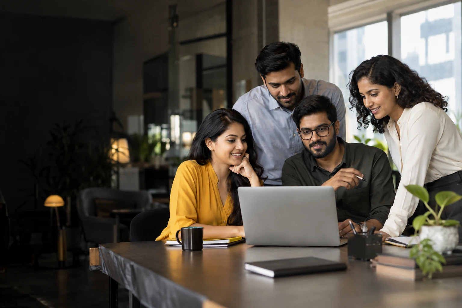 Colleagues sharing ideas in a meeting